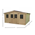 Abri de jardin en madriers bois massif 28 mm 12,65 m2 – Image 3