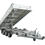 REMORQUE BENNE HYDRAULIQUE 3 ESSIEUX 400×200 UNITRAILER TASKER 400/3C 3500 KG